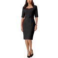 thumbnail image 2 of INSPIRE CHIC Women's Sheath Dresses with Belt Vintage Sweetheart Neck Pencil Dress, 2 of 6