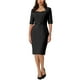 thumbnail image 2 of Vestidos de tubo para mujer INSPIRE CHIC con cinturón, vestido vintage de escote corazón, talla 2XL, negro, 2 of 6