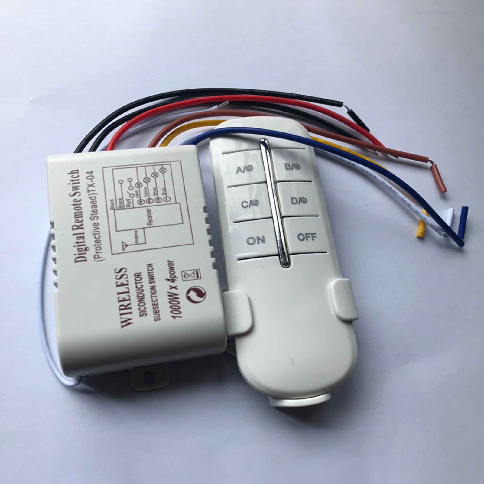 TOPOINT Wireless 4 Channels On/Off 220V Lamp Remote Control Switch