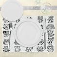 thumbnail image 3 of Ambesonne Sketchy Place Mats Set of 4, Cats with Happy Faces, Standard Size, Black White, 3 of 6
