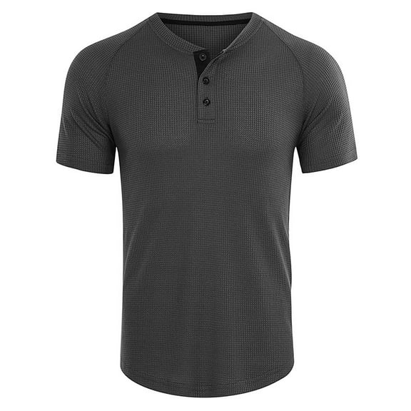 Ofreoo Men's Plus Size Shirts Solid Color Short Sleeve T-Shirts Button-Up Shirts New Arrivals in T-shirts