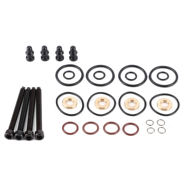 Kit de sellos de inyector, 4 juegos Sello de inyector de combustible Perno de abrazadera de inyector Sello de reparación de inyector de combustible Artesanía superior