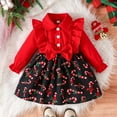 thumbnail image 5 of XEGLSBU Christmas Outfits for Girls 12-14 Toddler Baby Girls Christmas Xmas Cartoon Deer Letter Printed T-shirt Tops +Plaid Suspender Skirts Outfits 3-Red Size 9-12 Months, 5 of 9