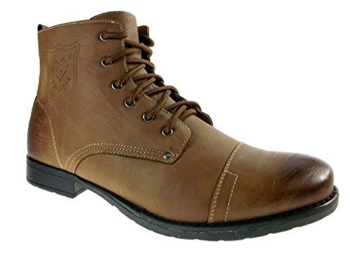Polar Fox Mens 537-Brown Ankle High Military Combat Boots