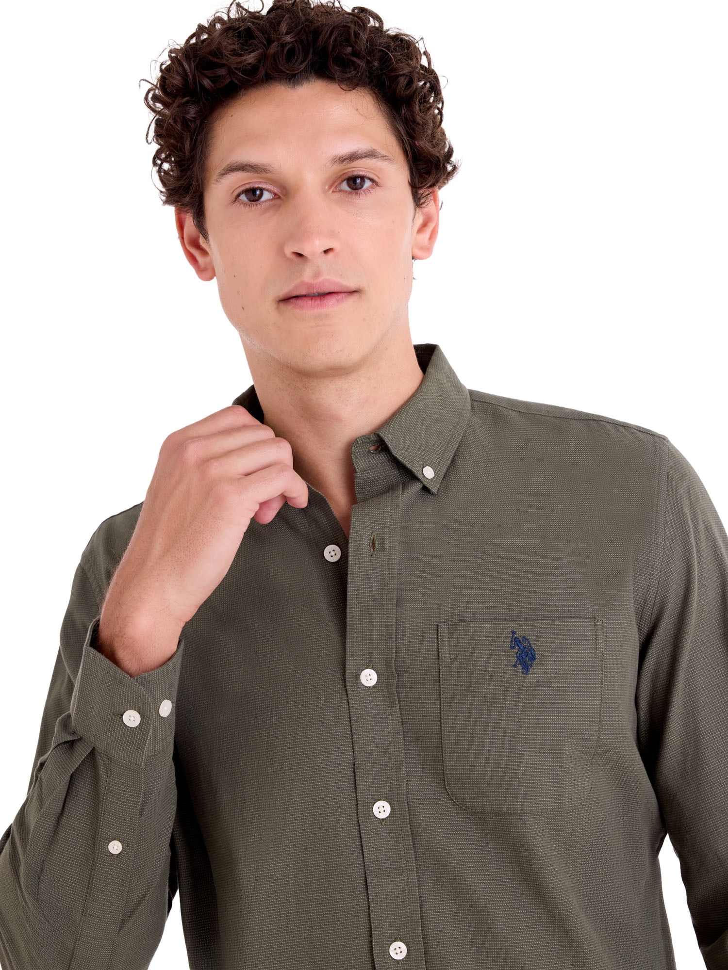 U.S. Polo Assn. Men's Poplin Long Sleeve Button-Down Shirts