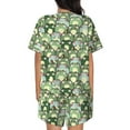 thumbnail image 3 of Bingfone Cute Frog Print Pajamas Sets for Women Soft Short-Sleeved Pjs with Lounge Shorts Two Piece Sleepwear, 3 of 8