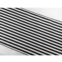 Cotton Print Table Runner Half Inch Wide Stripes Black and White