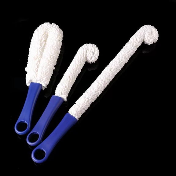 3 Pack Wine Glass Cleaning Brush Set, Decanter Cleaning Brushes for Red Wine Glasses, Carafes and Narrow Neck Bottles
