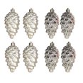 thumbnail image 4 of New Christmas Tree Decorations 9cm/8pcs Matte Gloss Pendant Plastic Electroplating Colored Pine Pinecone Shaped Stock Set Box, 4 of 4