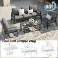 thumbnail image 5 of MRUAKA Aluminum Patio Furniture Set, 6 Pcs Modern Outdoor Sofa Sets, Outdoor Sectional Patio Conversation Set with Coffee Table for Backyard, Poolside, Dark Grey, 5 of 10