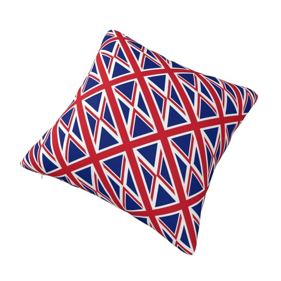 Decorative Throw Pillow Cover Union Jack All Uk Flag Square Pillowcases Cushion for Farmhouse Home Decor 22"x22"