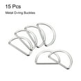 thumbnail image 3 of Metal D Rings Buckle, 15 Pack 35mm(1.38") 2.3mm Thick Welded D Rings Buckle, Silver Tone, 3 of 5