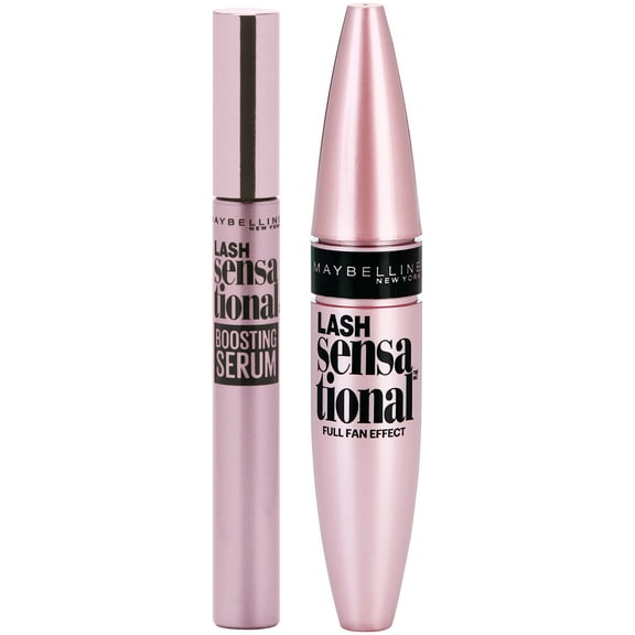 Maybelline Lash Sensational Eyelash Serum and Mascara Kit, Blackest Black, 2 Count