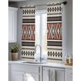 thumbnail image 5 of Beige Boho Sheer Curtains 39 Inch Length 2 Panels Set for Living Room/Bedroom, Vintage Ethnic Tribe Retro Abstract Art Kitchen Curtains Grommet Semi-Sheer Curtains Window Treatments 27.5"x39"x2, 5 of 7