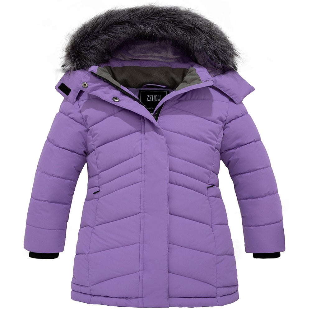 ZSHOW Girls Winter Jackets Hooded Winter Coat Warm Padded Puffer Jacket Red 6 7 Walmart