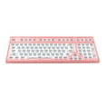 thumbnail image 2 of Kit de teclado mecánico de 98 teclas intercambiables en caliente con luz RGB Rosa Transparente, 2 of 9
