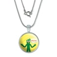thumbnail image 1 of Who Me? - Gumby Clay Art 0.75" Pendant with Sterling Silver Plated Chain, 1 of 4