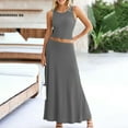 thumbnail image 4 of 2 Piece Skirt Set for Women Sleeveless/Short Sleeve Top with Flowy Maxi Skirts Elegant 2pc Dress Sets, 4 of 7