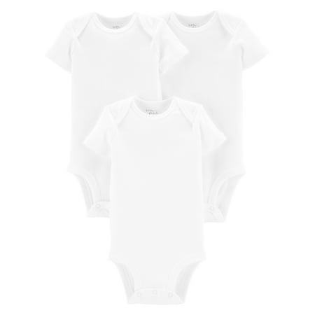 Organic White Bodysuit Little Planet Organic by Carter's White Short Sleeve Bodysuits, 3pk (Baby Boys or Baby Girls, Unisex) ()