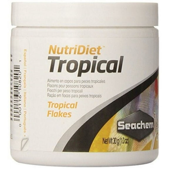 Seachem Nutridiet Tropical Flakes, Tropical Fish Food- 1.0-oz
