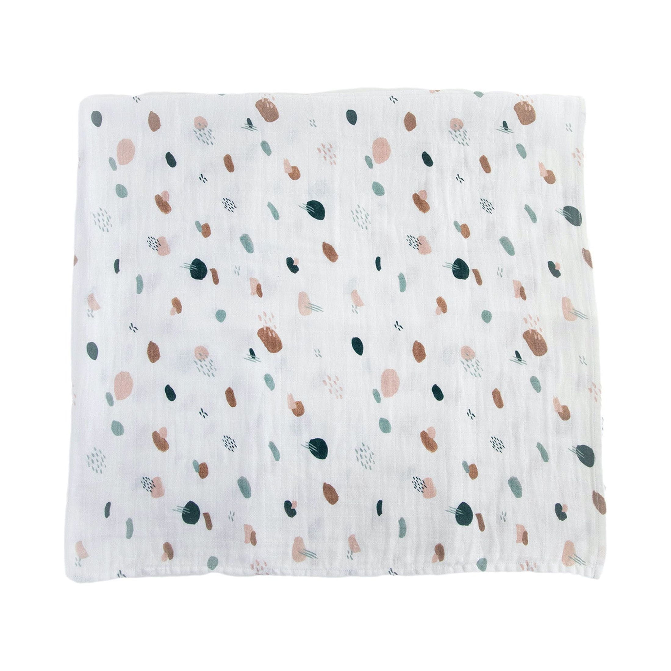 Red Rovr 100% Organic Cotton Muslin Swaddle Infant Blanket 2 Pk, Unisex, Dots & Dashes