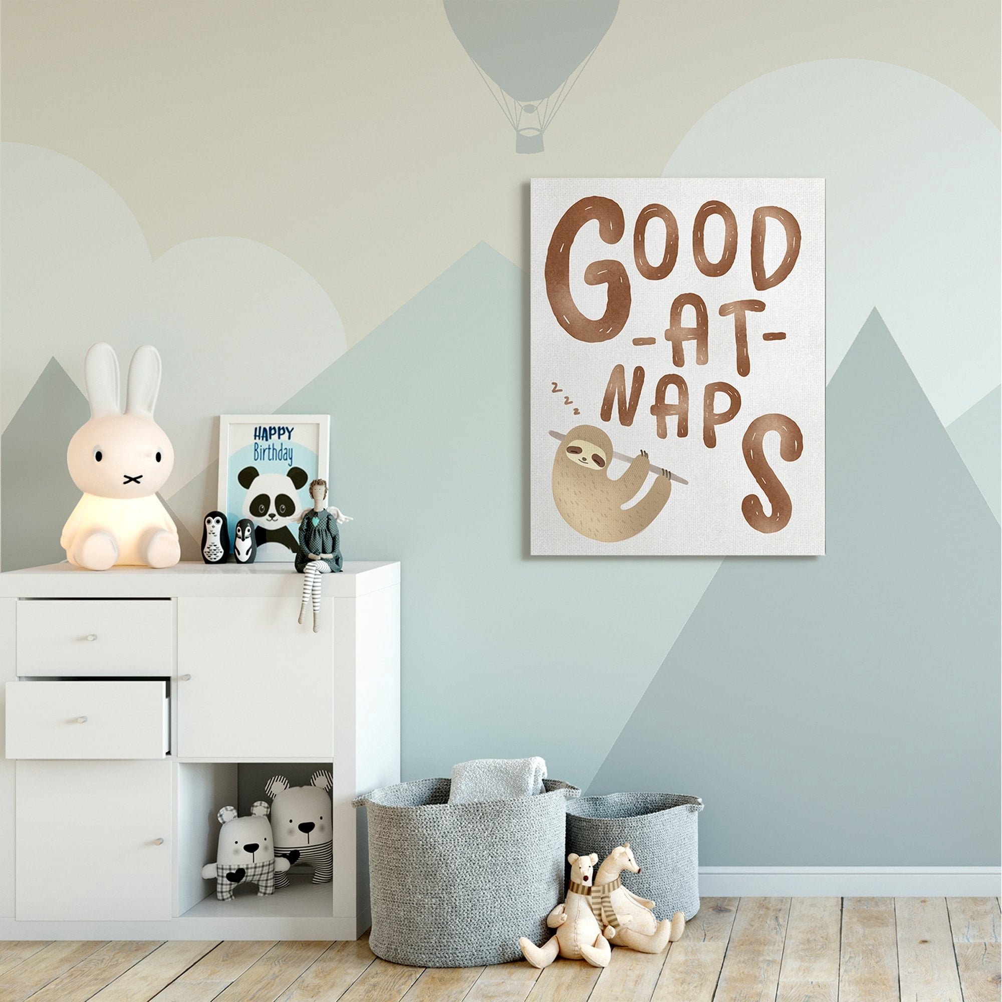 Stupell Industries Good At Naps Phrase Jungle Sloth Sleeping Canvas Wall Art by Ziwei Li