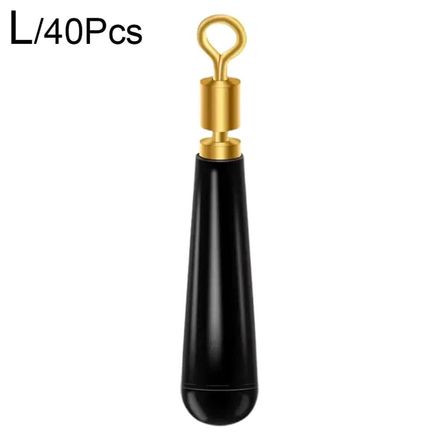40Pcs Fishing Float Copper Head Rotatable Rubber Drift Bobber Tackle Accessories Connector