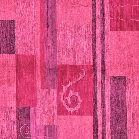 Ahgly Company Indoor Square Abstract Pink Modern Area Rugs, 8' Square
