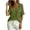 Green-01, variant on Women's Short-Sleeve One-Shoulder Blouse Collar Spaghetti Strap Button Front Top Chest Patch Pocket Rolled Cuffs Shirts