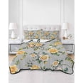 thumbnail image 3 of Yellow Rose Full Size Down Alternative Comforter, Lightweight Comforter Quilt Bedding Set with Pillow Shams Vintage Country Botanical Floral Vines All Seasons Bed Comforter Duvet Insert 78"x90", 3 of 7