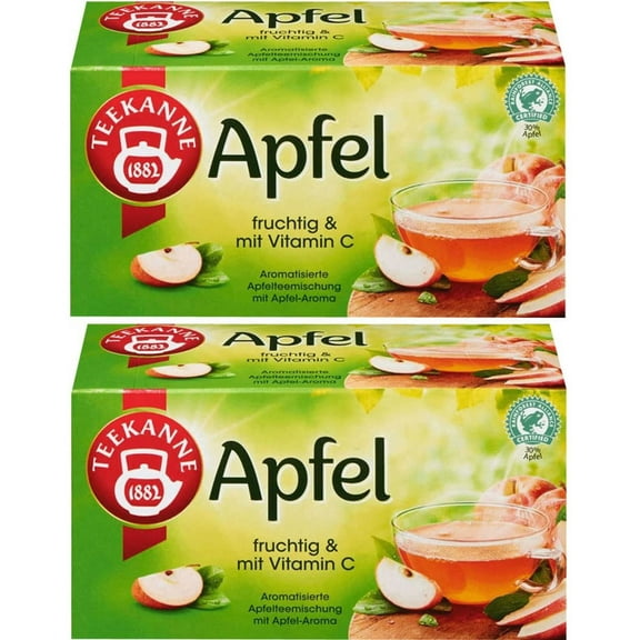 Teekanne - 2x Apfel (Apple) Tea Bags 60g (Each Box is 20 Tea Bags)