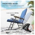 thumbnail image 4 of Outdoor Rocking Chairs Set of 2, Folding Rocking Chair, 400lbs Capacity, Wide Seat, Padded, Dark Blue, 4 of 9