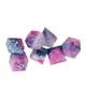 thumbnail image 4 of Juego de dados de 7 Uds., dados poliédricos de colores de resina con remolino de cielo estrellado para juego de mesa, fuente plateada, 4 of 14