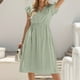 thumbnail image 2 of Vestido informal de mujer con cuello en V y cintura lisa - Tejido de poliéster - Estilo fresco - Tallas S-XL, 2 of 6