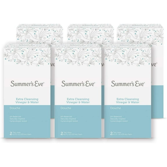 Summer's Eve Douche, Feminine SE33 Wash, Extra Cleansing Vinegar & Water, 4.5 FL OZ Bottle (Pack of 6)