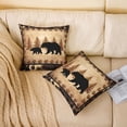thumbnail image 3 of Bear Throw Pillow Covers 24"x24" Set of 2 Soft Wild Animal Cushion Covers for for Couch Sofa Rustic Cabin Country Nature Wildlife Bear Tree Yellow Brown Decorative Pillowcases Outdoor Pillows Covers, 3 of 6