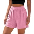 thumbnail image 3 of Oksale Summer Shorts for Women Casual Comfy Knit Shorts with Pockets Stretch Waisted Summer Clothes 2026 Pink 2XL, 3 of 7