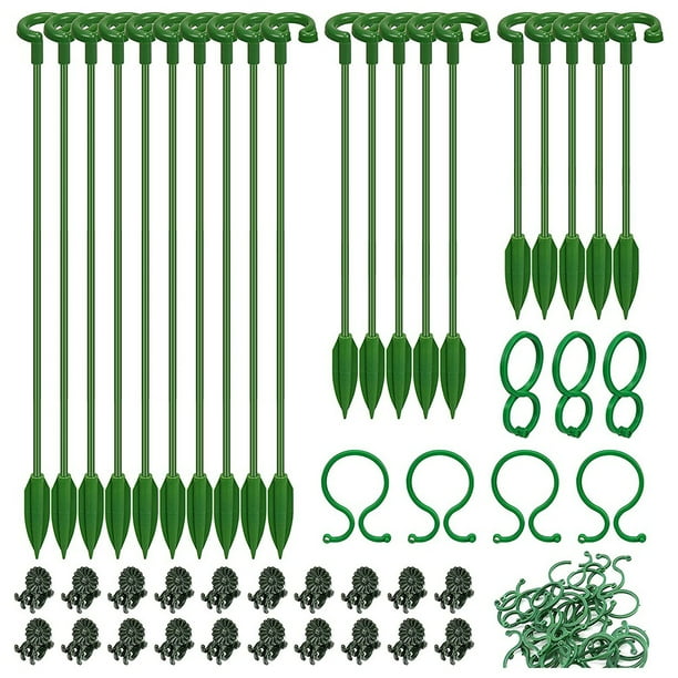 60Pcs Plant Supports Set 20 Pack Flower Plant Stakes Sticks (3 Sizes