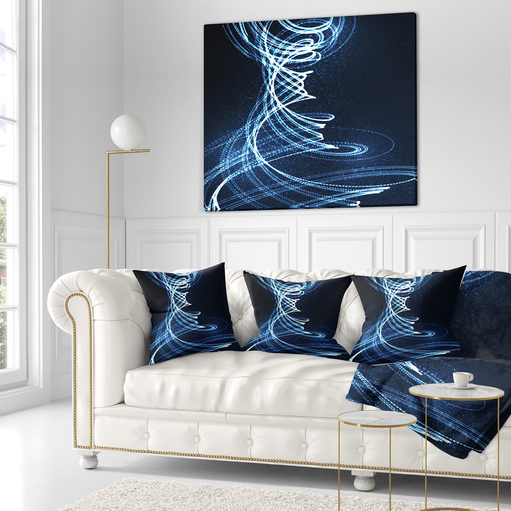 Designart 3D Illuminated Helix Shapes - Abstract Throw Pillow - 18x18