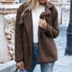 thumbnail image 5 of Chaqueta cálida para mujer para mujer, abrigo de invierno sólido con cuello de plumón, prendas de vestir exteriores de lana de cordero Fridja  po1421, 5 of 9