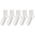 thumbnail image 2 of Helii Women Mid Calf Socks 5 Pairs Cotton Crew Socks Thin Breathable Athletic Socks Moisture Wicking Anti Odor Lightweight Running Gym Socks Daily Casual White,One Size, 2 of 3