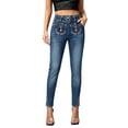 thumbnail image 2 of Zormilly Skinny Jeans for Women Low Rise Stretchy Classic Cropped Jeans with Pockets Trendy Soft Blue Denim Pants, S-2XL, 2 of 8