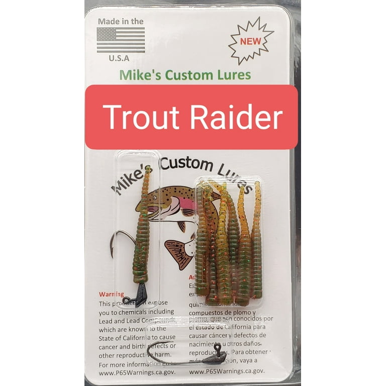 New Trout, Steelhead, Salmon Mini Grub Color Trout Raider 9ct pack