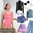 thumbnail image 5 of Cinvik Bodysuit Thong Body Suit Shapewear Round Neck Spaghetti Strap 1PCS Polyamide 3XL 4XL, 5 of 6