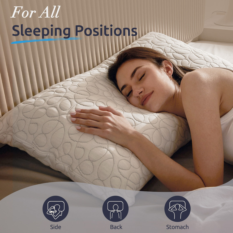 Adjustable Bed Pillows for Sleeping, Shredded Memory Foam Pillows with 200g Extra Filling, Breathable Back Stomach and Side Sleeper Pillow with Washable Pillowcase-King Size (20"x 36")