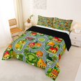 thumbnail image 2 of Manfei Cartoon House Print Full Size Comforter Sets,City Roads Bedding Comforter Set,Gray,Black Reversible,3-Piece,1 Comforter and 2 Pillowcases, 2 of 7