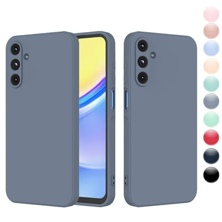 Galaxy A15 6.5" 5G Case,Samsung A15 6.5" Basic Case [Frosted] Shockproof Case Liquid Silicone Gel Rubber Soft TPU Anti-slip Bumper Thin Matte Slim Phone Case Covers For Galaxy A15 6.5" 5G 2024,Gray