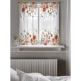 thumbnail image 5 of Pink Floral Tier Curtains 45 Inch Length,Sheer Curtains for Bedroom Living Room Window Spring Pastoral Botanical Wildflowers Leaves Small Half Window Kitchen Curtains & Drapes 27.5"x45" 2 Panels, 5 of 6