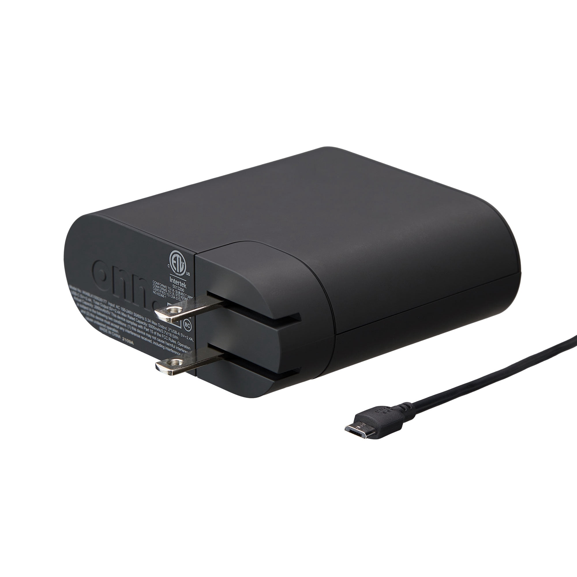 onn 2-in-1 Multi-Port Portable Battery and Charger Short Circuit Protection 5,000 mAh Portable Power Pack Dual USB-a Ports, WIABLK100026177, 1 Pack