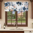 thumbnail image 6 of Vintage Blue Floral Curtain Valances for Windows, Kitchen Valance Window Treatments Panel 2 Pack, Farmhouse Watercolor Flower Butterflies Rod Pocket Short Curtains for Bathroom Bedroom 60 x 18 Inch, 6 of 8